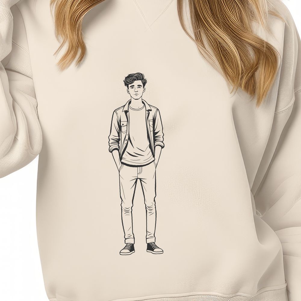 Beautiful 2D Male Character Art A 2D male figure illustration created in vector format using SVG technology.