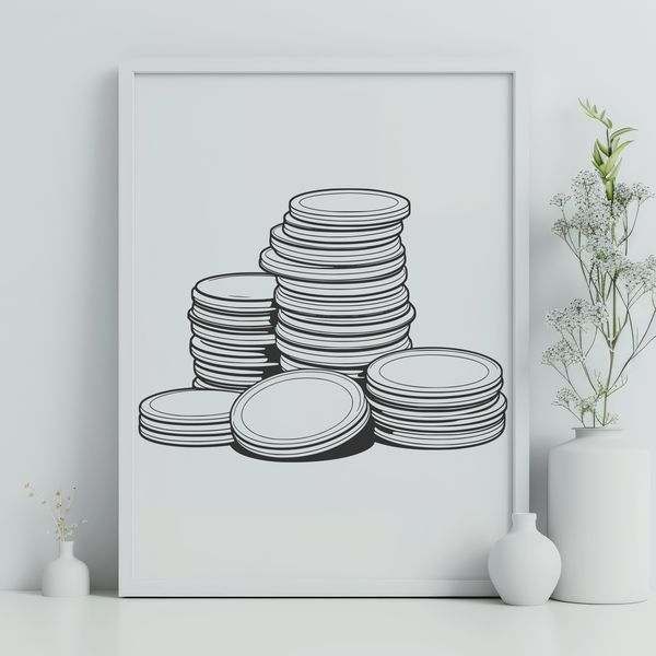 Diverse Coin Collection Vector Graphic Illustrative vector graphic of various coins with diverse designs