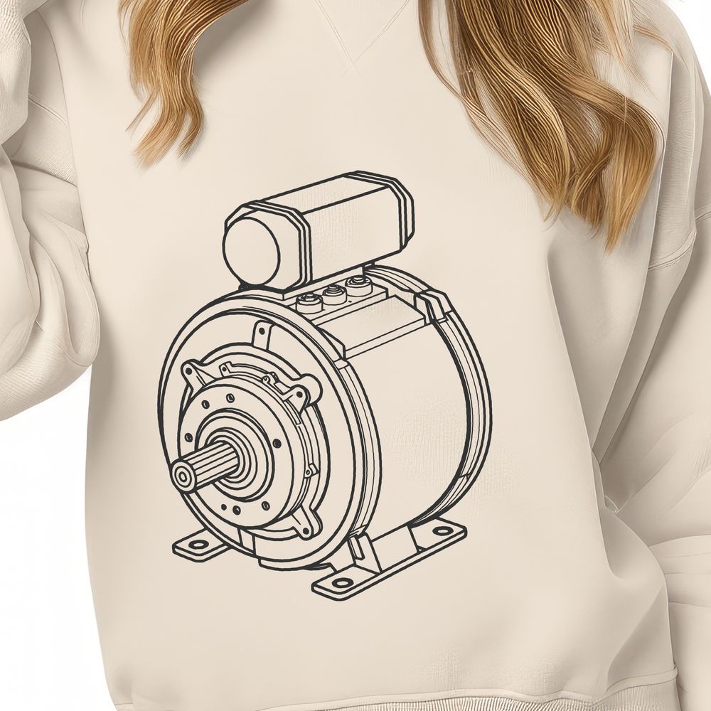 Beautiful Motor Design Vector Graphic A high-tech illustration of a motor with various components, suitable for vector design projects.