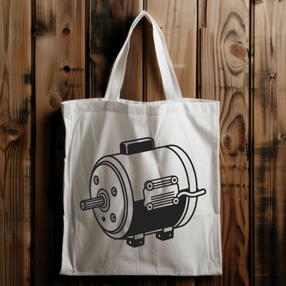 Mechanical Marvel SVG Cut File A detailed illustration of a motor with moving parts, suitable for digital cutting machines like Cricut.