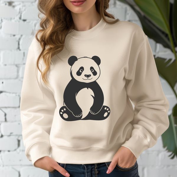 Panda Clipart Design A high-quality digital illustration of a panda in vector format.