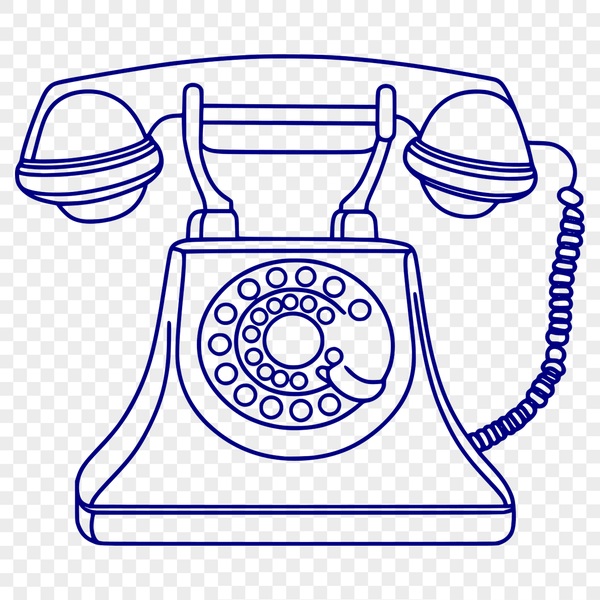 A high-resolution illustration of a classic telephone with a sleek design.