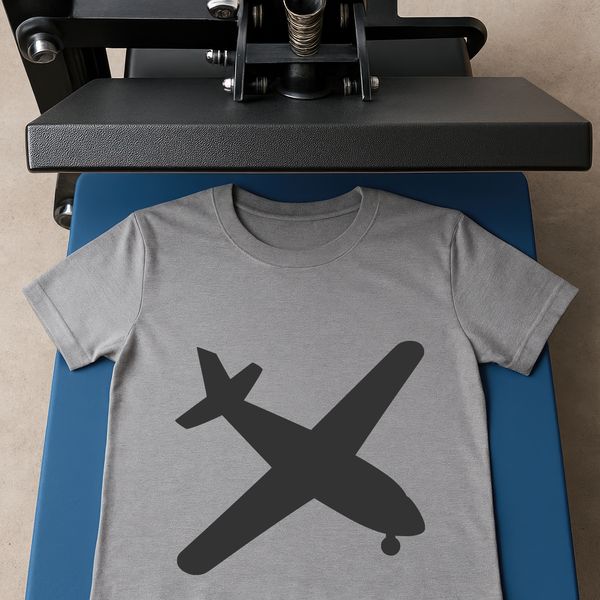 A simplified illustration of an airplane in vector format.