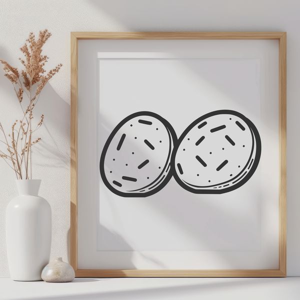 Beautiful Vector Potato for Digital Designs A vector representation of a potato, ideal for use in digital artwork and cutting machine stencils.