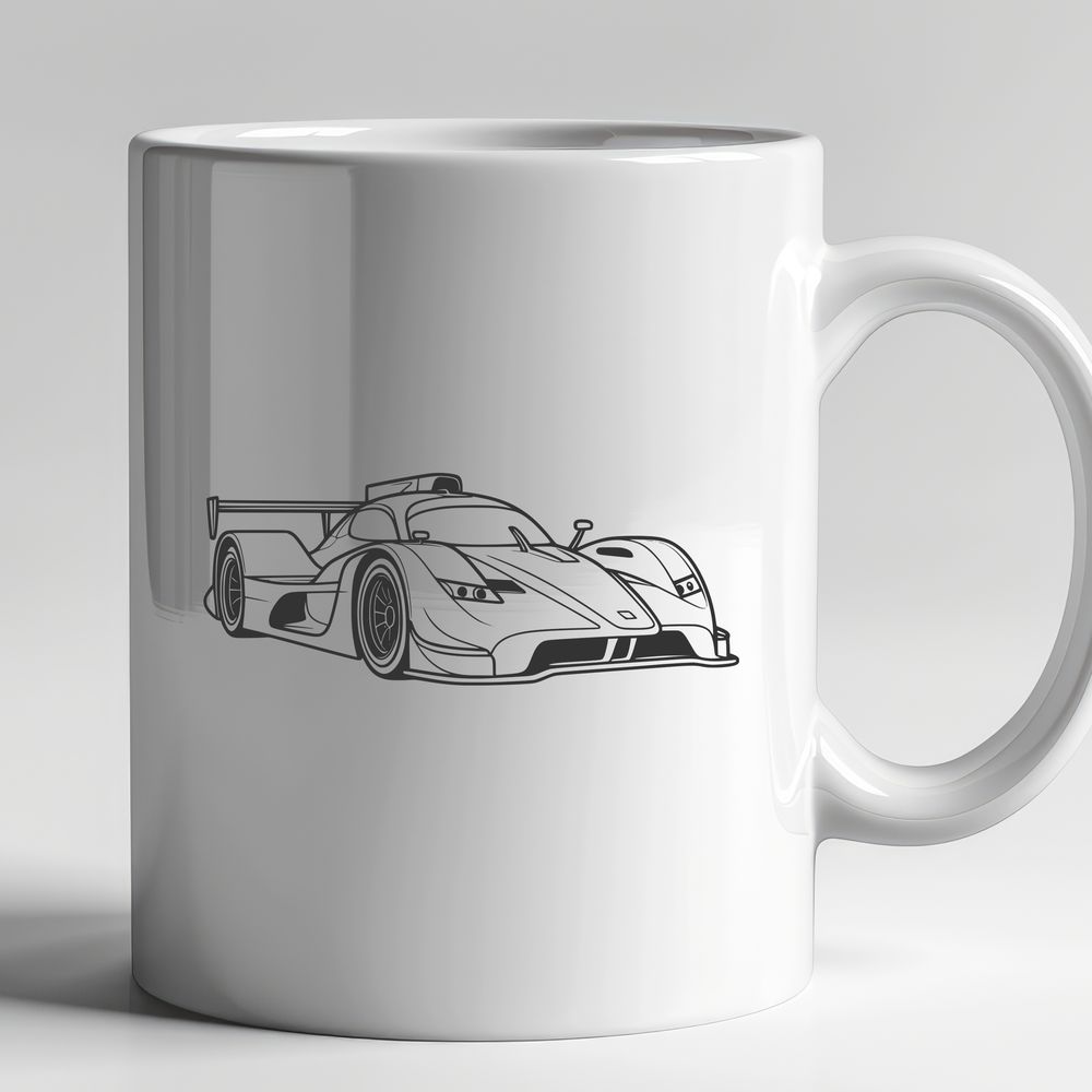 Bold Line Racing Vehicle Design A sleek racing vehicle with bold lines and curves, designed as vector art for digital use.