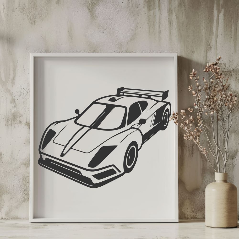 Racing Car Design SVG SVG design of a high-speed racing car, ideal for cutting machine projects and vector art applications.