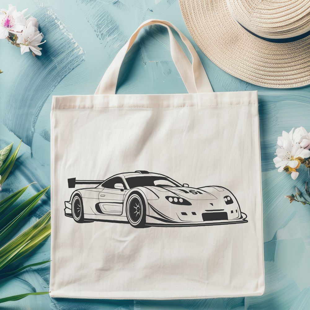 Bold Lines Racing Vehicle Design A sleek racing car with bold lines and vibrant colors, designed as an SVG vector graphic.