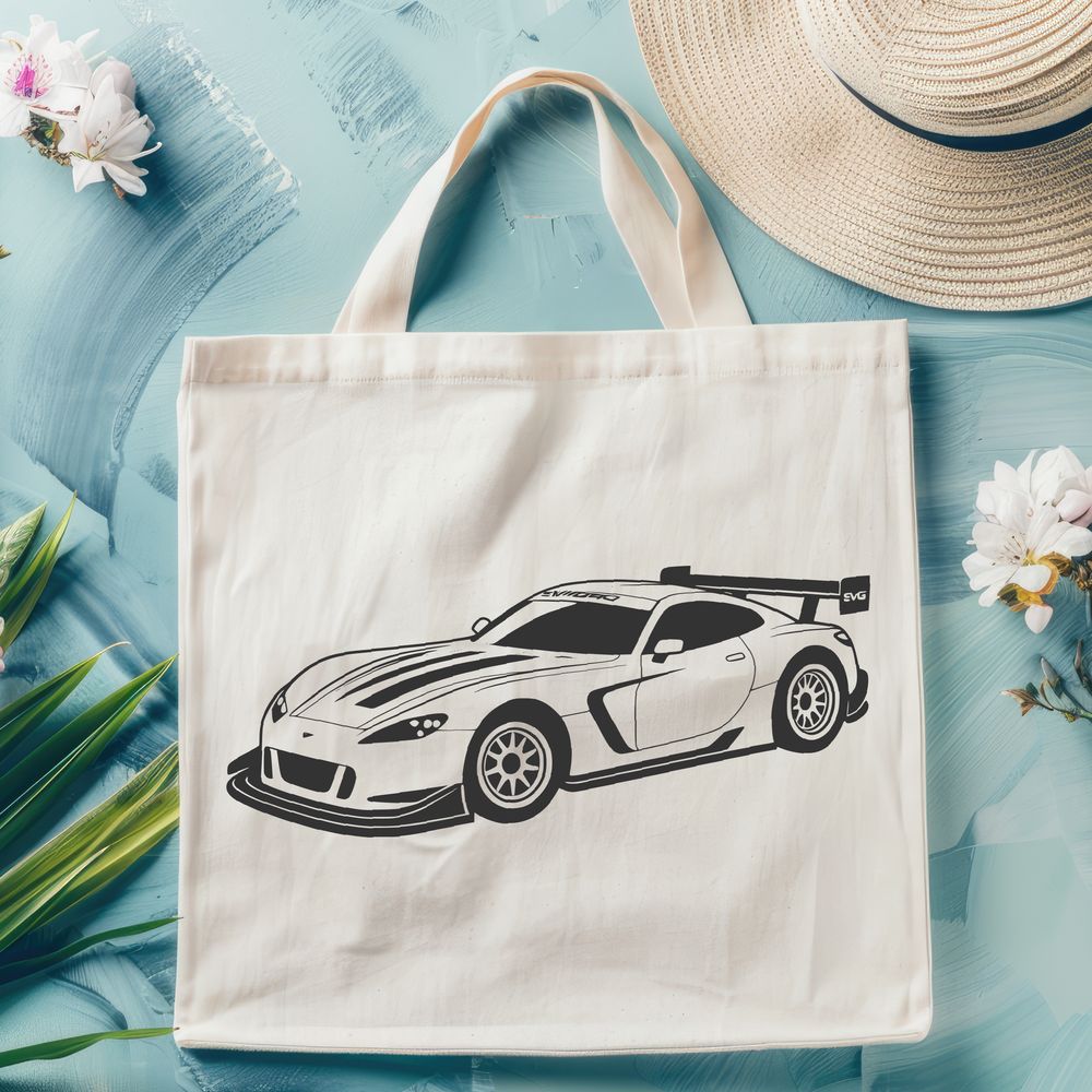 Racing Vehicle Clip Art SVG File A high-speed racing car depicted in vector graphics.