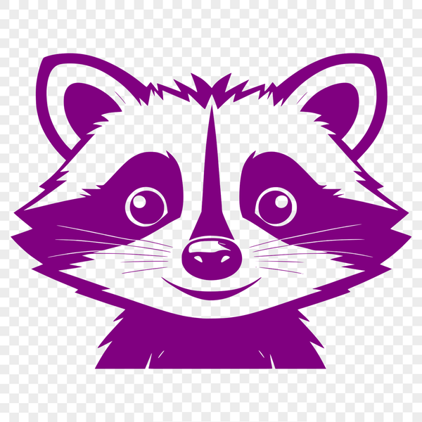 Adorable Raccoon Illustration in Vector Format A raccoon character illustrated in vector format for design and crafting purposes.