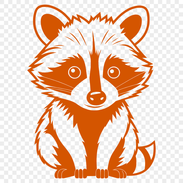 Free Raccoon Clip Art for Cutting Machines A scalable SVG graphic of a raccoon, ideal for cutting machines like Cricut or laser cutters.