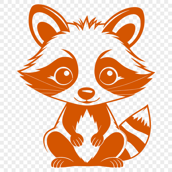 A raccoon illustration designed as vector art, ideal for cutting machine projects or laser engraving.