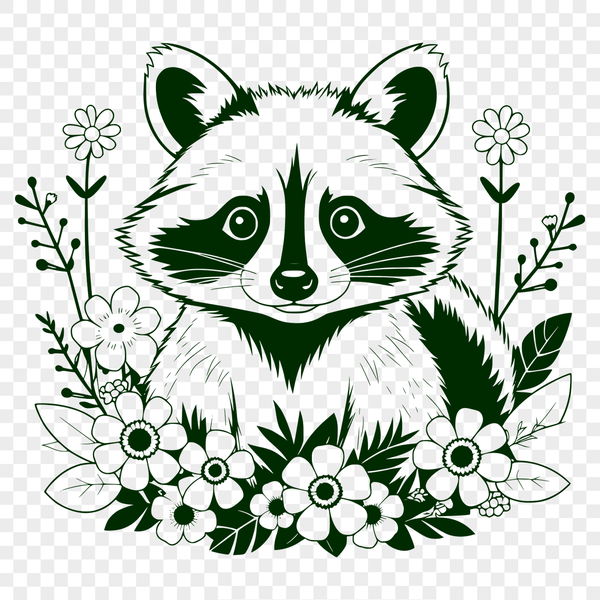 Free SVG Raccoon Clip Art for Commercial Use A raccoon illustration created in vector art format, ideal for editing with Adobe Illustrator or other design software.