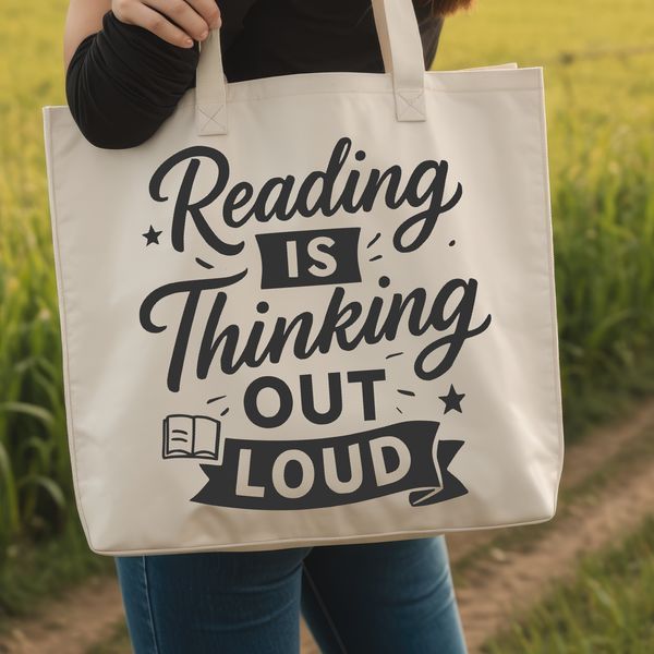 A stylized illustration of a person reading a book with inspirational quotes in the background.