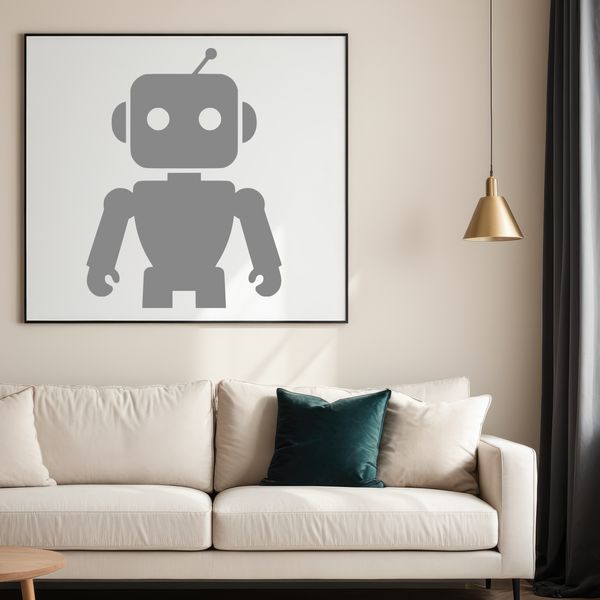 Robot silhouette vector art for commercial use, designed with precision for cutting machines and laser engraving.