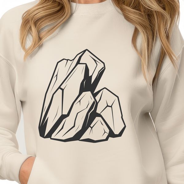 SVG Rock Graphic Downloadable File A high-quality SVG illustration of a rock, suitable for vector graphics design.