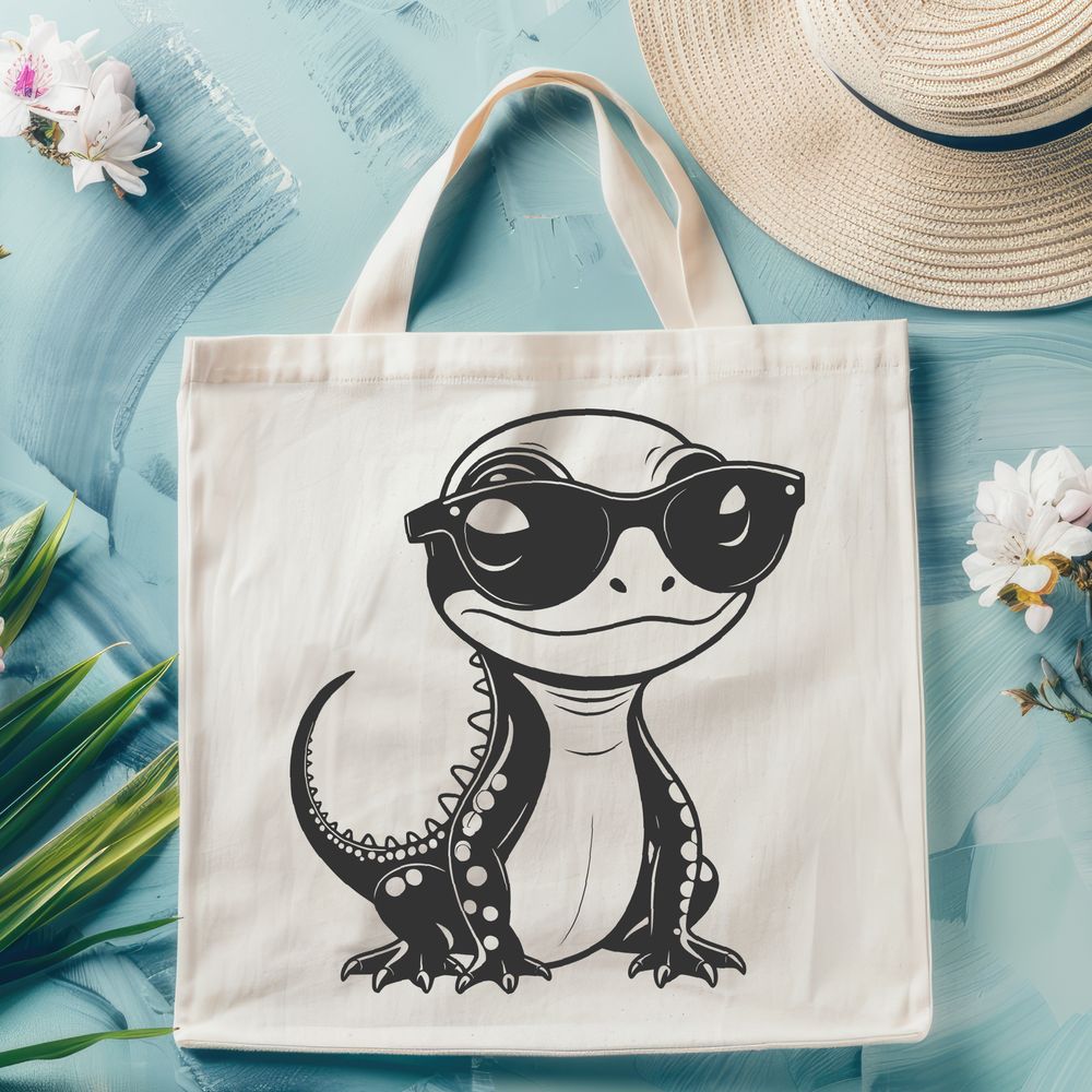Cool Amphibian in Shades An illustration of a salamander wearing sunglasses.
