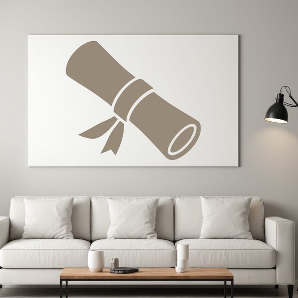 A detailed vector illustration of a graduation scroll with a diploma at the top, perfect for DIY projects and commercial use.