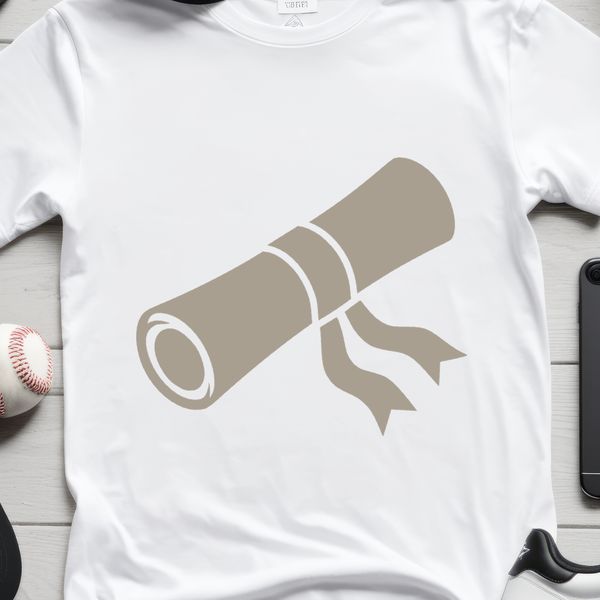 A digital illustration of a scroll, symbolizing academic achievement.
