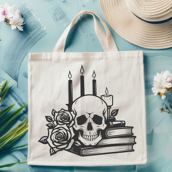 Gothic Design Element A stylized gothic skull design with intricate details, suitable for various digital applications.