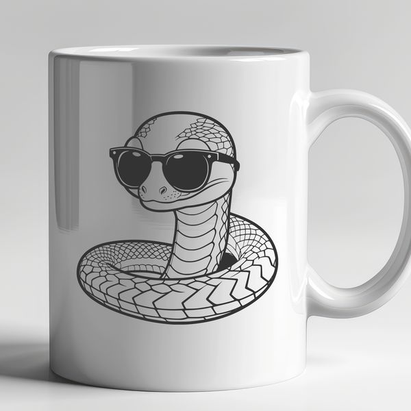 Cartoon Snake with Shades A cartoon snake wearing trendy sunglasses and depicted in vector format.
