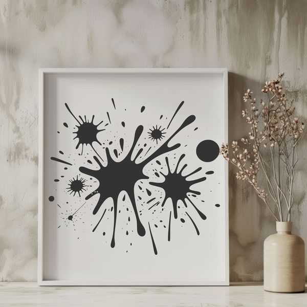 Vibrant Slime Splat Design A vector illustration of a splat shape with messy slime splattered around it.