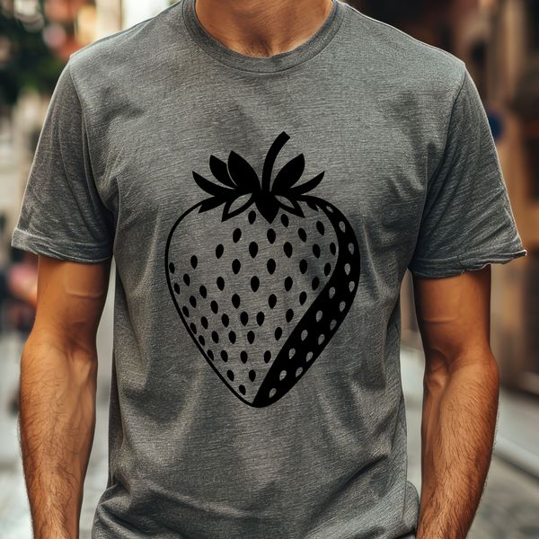 Fresh Strawberry Vector Art A vector illustration of a strawberry, suitable for cutting machine designs or digital art projects.