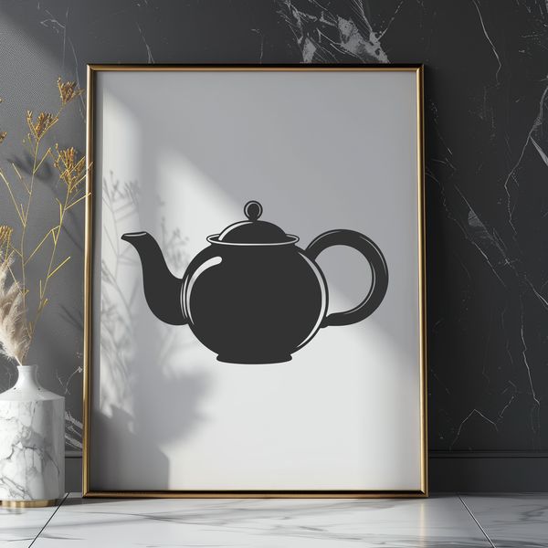 Beautiful Teapot Illustration in Vector Format A stylized teapot illustration in vector format, suitable for digital design projects.