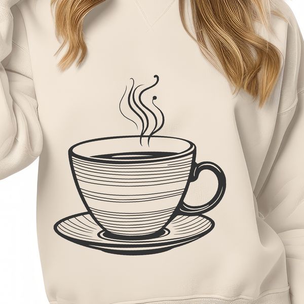 A Classic Cup Design A simple design of a classic teacup with a rounded shape and delicate handle.