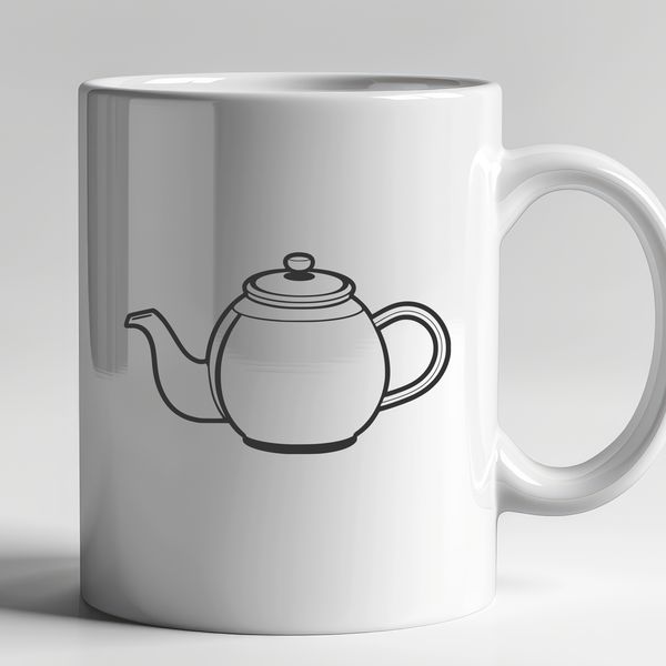 SVG Teapot Clip Art Illustration A stylized teapot design suitable for various digital cutting machines.