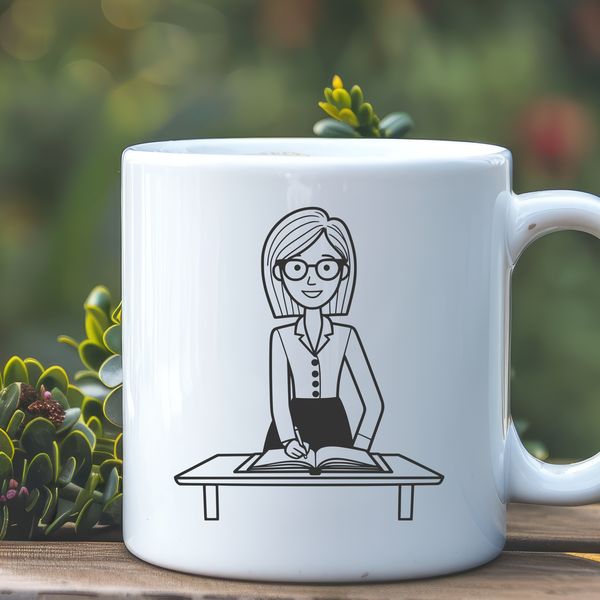 Woman in Professional Attire Illustration A illustration of a woman in professional attire, highlighting her role as an educator.