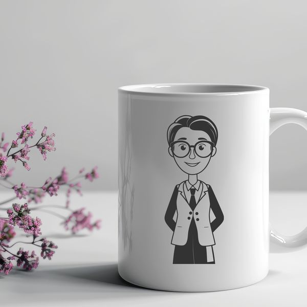 Beautiful Educator Silhouette A stylized illustration of a woman in a teaching profession.