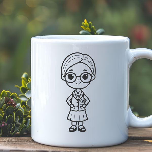 Educational Illustration Vector An illustration of a teacher, suitable for educational materials and artwork.