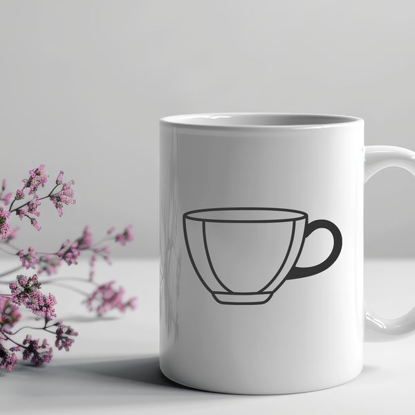 Free Teacup Clip Art SVG A simple design of a teacup, ideal for vector art and cutting machine projects.