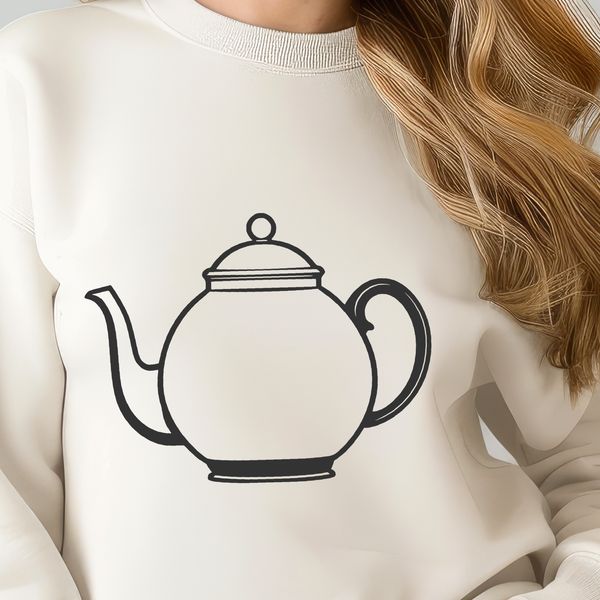Beautiful Teapot SVG Graphic A stylized graphic representation of a teapot, designed for digital cutting and crafting.