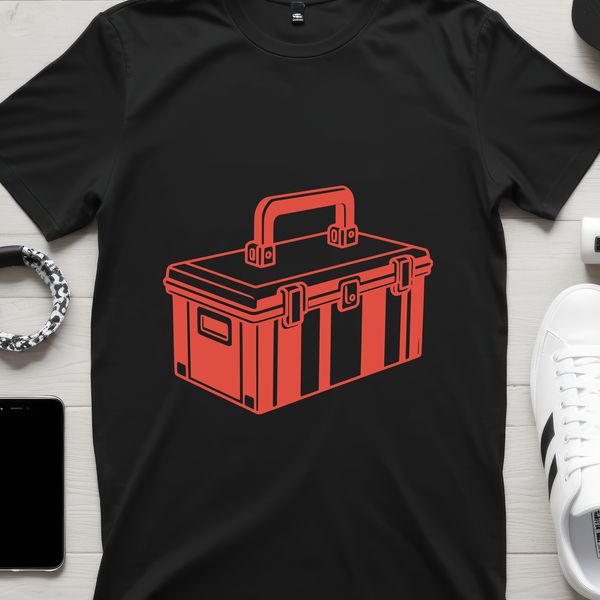 Toolbox Vector Art SVG A digital illustration of a toolbox with various tools and equipment, suitable for vector art and cutting machine designs.