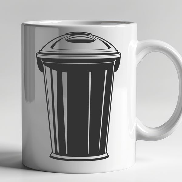 Colorful Trash Can Illustration An illustrative SVG design of a standard trash can with a lid, ideal for vector art projects.