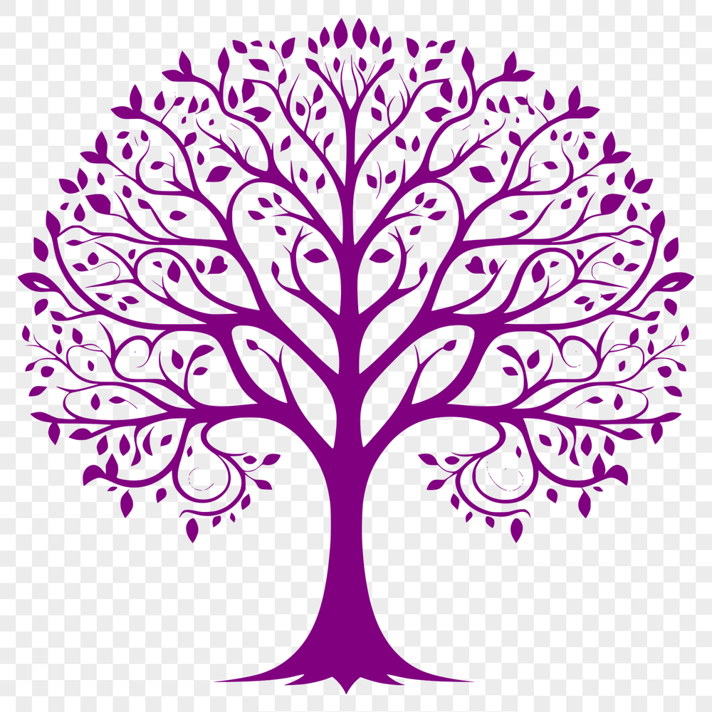 Vector Tree Illustration for Cricut and Laser Cutters A stylized tree illustration in vector format suitable for cutting machines like Cricut or laser cutters.