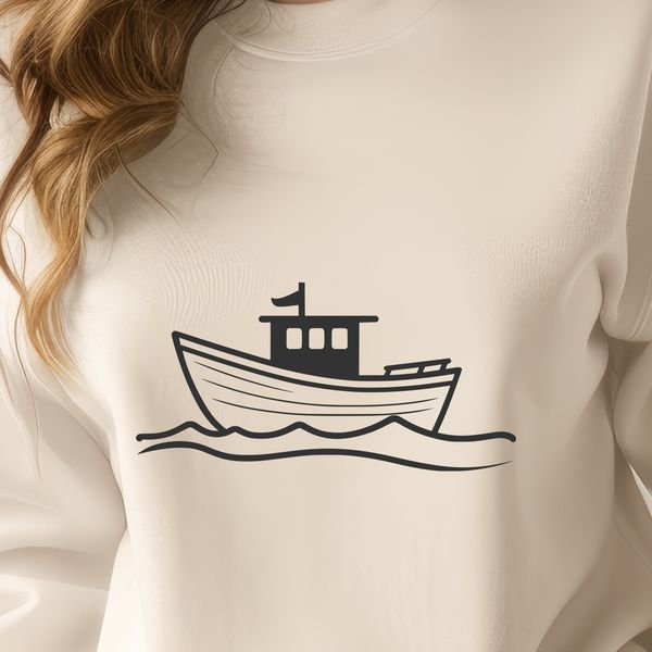 Free Boat Vector Art A vector illustration of a boat with detailed design elements.