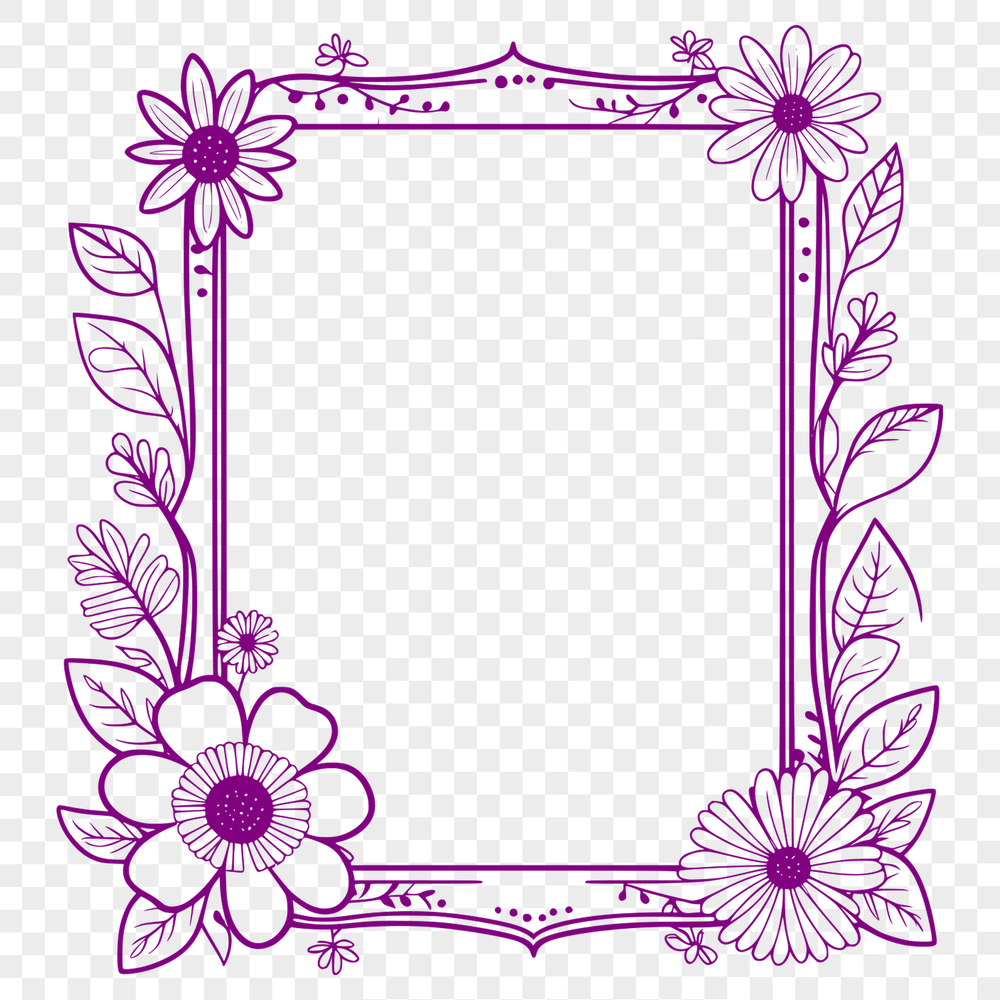 A decorative frame design with floral elements, suitable for vector art projects.