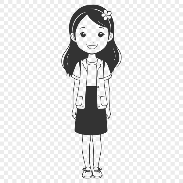 Beautiful Girl Vector Portrait A young girl's portrait made from vector shapes.