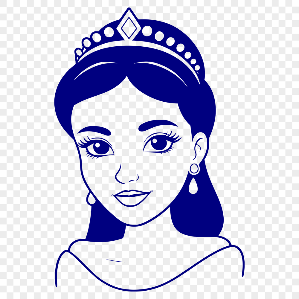 Vector Female Figure in Regal Attire A young female princess in a regal outfit, suitable for vector art projects.