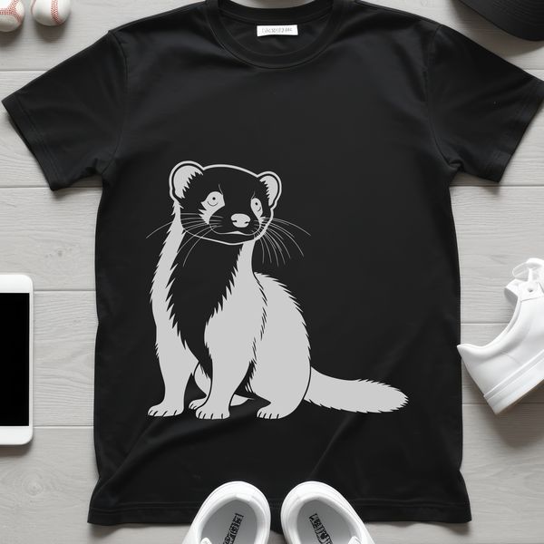 Simple Ferret Outline Vector Art A vector illustration of a ferret in simple outline form.