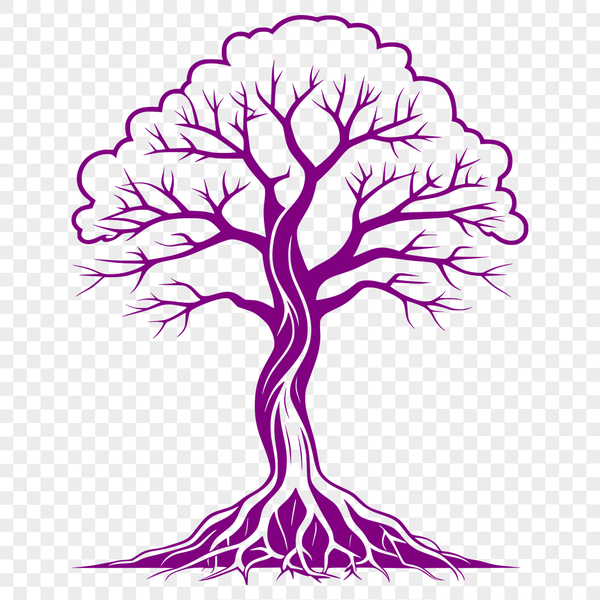 Vector Tree Illustration for Design A stylized illustration of a tree with a sturdy trunk and branches, suitable for vector graphics and design.