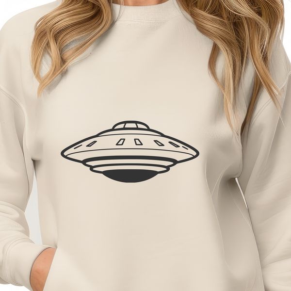 Vector Graphic Illustration of a Spaceship A futuristic spacecraft in orbit around the Earth, designed as a vector graphic illustration.