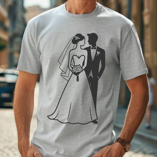 Beautiful Wedding Vector Art Design A vector illustration of a bride and groom in a romantic setting.
