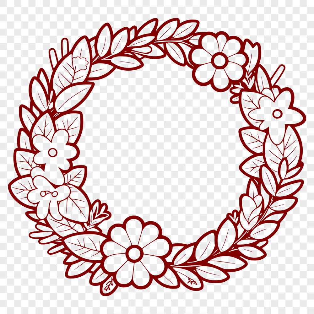 Decorative Floral Embellishment An SVG illustration of a decorative floral wreath.