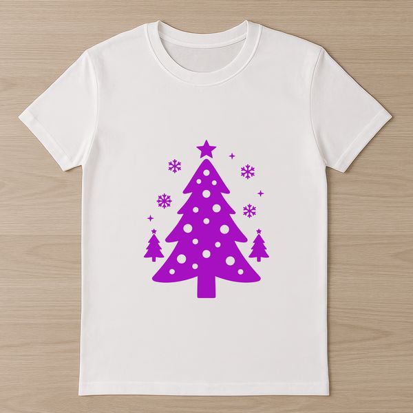 A traditional Christmas tree decorated with ornaments and lights, suitable for commercial or personal use.