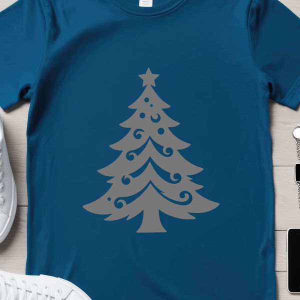 A digital illustration of a festive Christmas tree for graphic design projects.