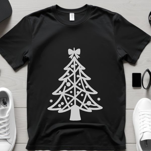 Decorative vector art of a festive Christmas tree for various digital applications.