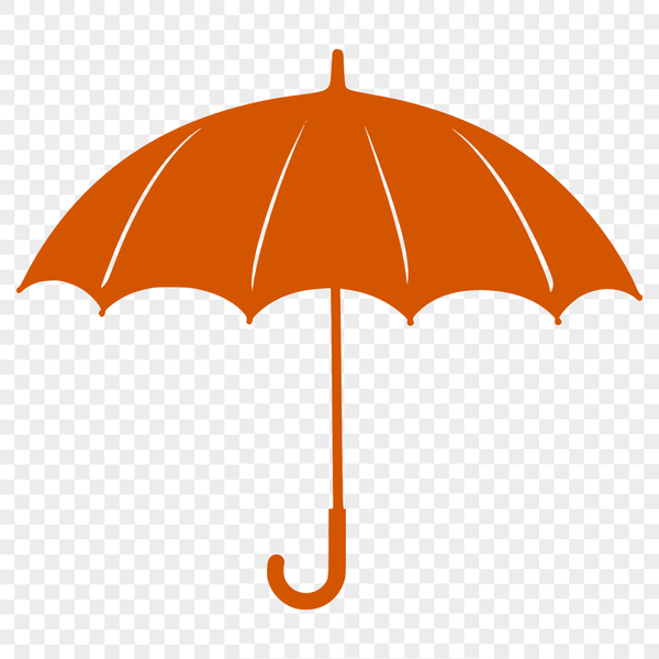 Rainy Day Icon: A Vector Umbrella Illustration A graphic illustration of a rain umbrella with a sturdy handle and waterproof canopy.